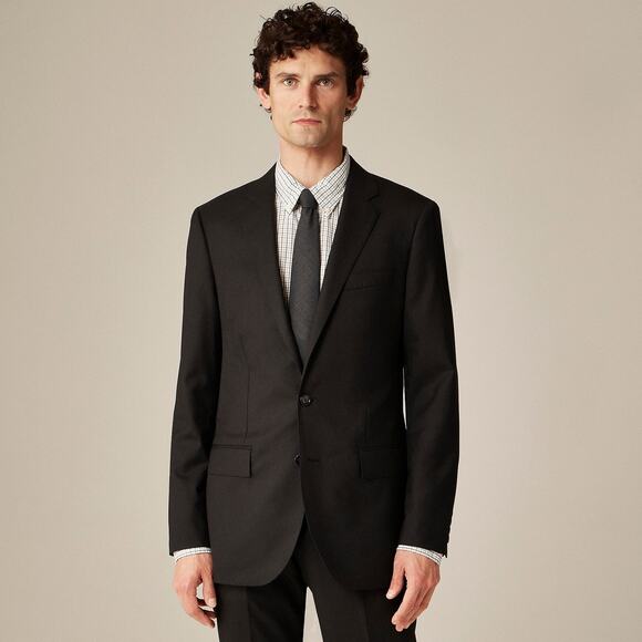 J. Crew Ludlow Slim-Fit Suit Jacket Long Sleeves Italian Wool Black Size 40R NWT - Picture 1 of 14